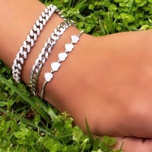 Sterling Silver Heart ❤️ Bracelet 5” to 8” inches